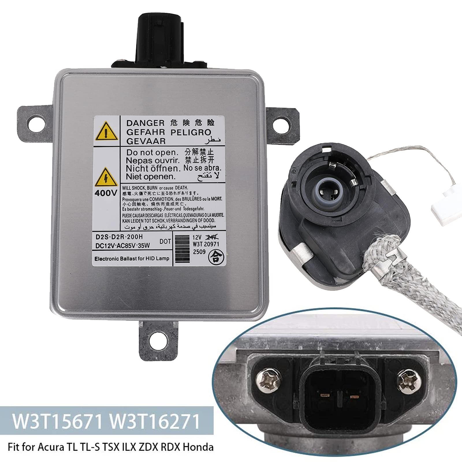 Yikesai ballast with igniter and connectors showing complete kit for plug-and-play installation
