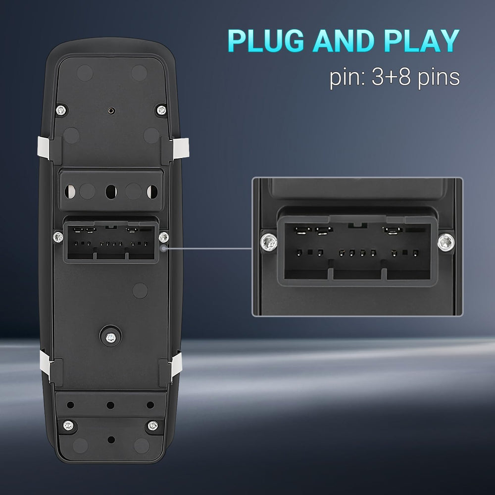 Yikesai switch close-up of 3+8 pin connector ensuring plug-and-play installation