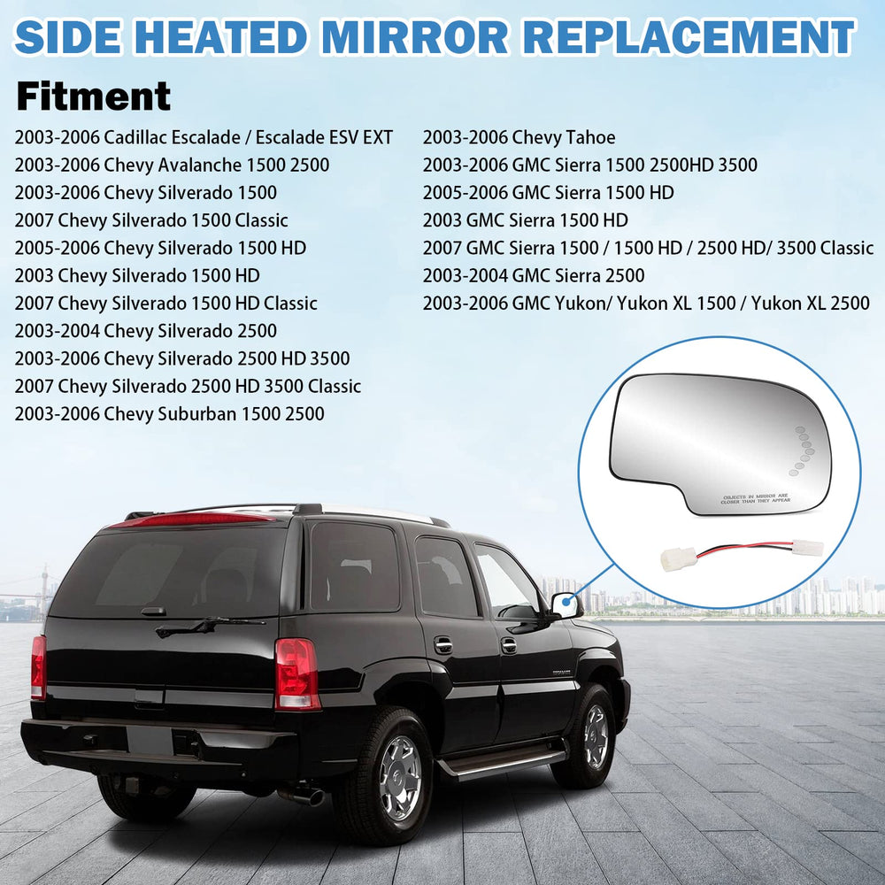 Yikesai mirror mounted on vehicle passenger side restoring view clarity