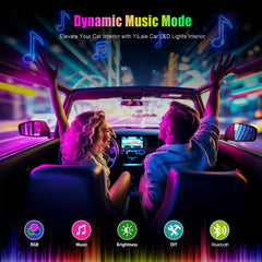 YiLaie installed under dashboard showcasing ambient glow