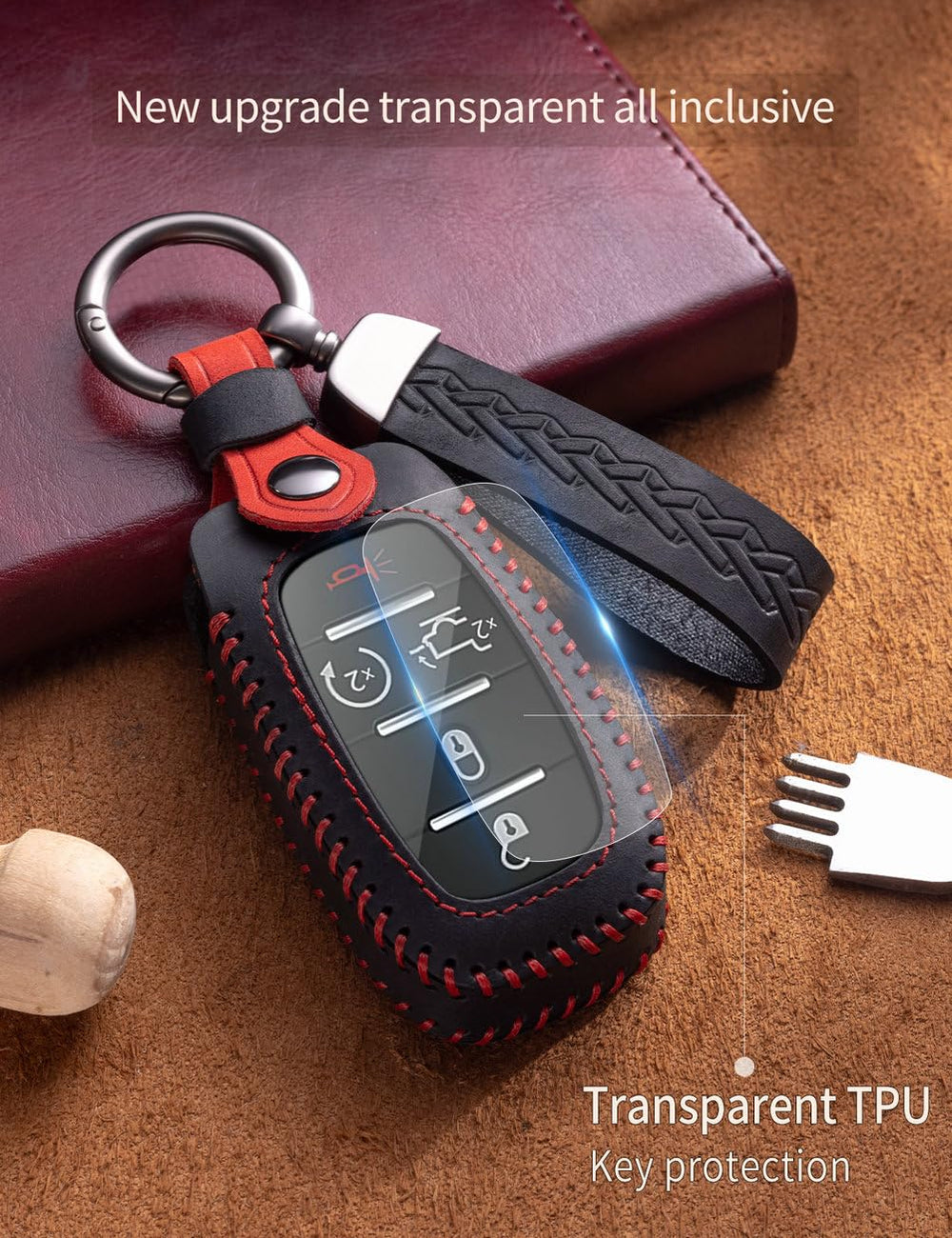 YINEOR cover on Dodge Ram key in hand for improved comfort and control