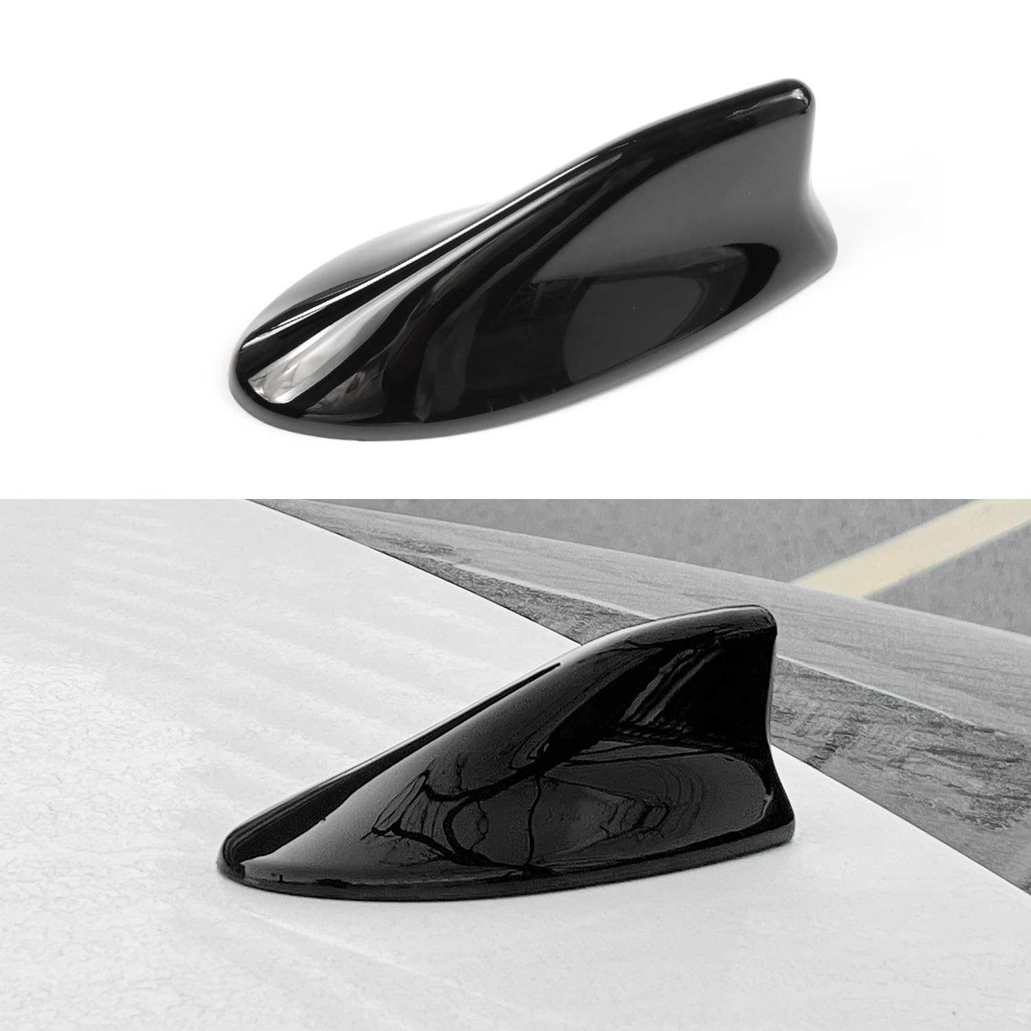 YINGTUU front view glossy shark fin cover showing sleek profile and improved aesthetics