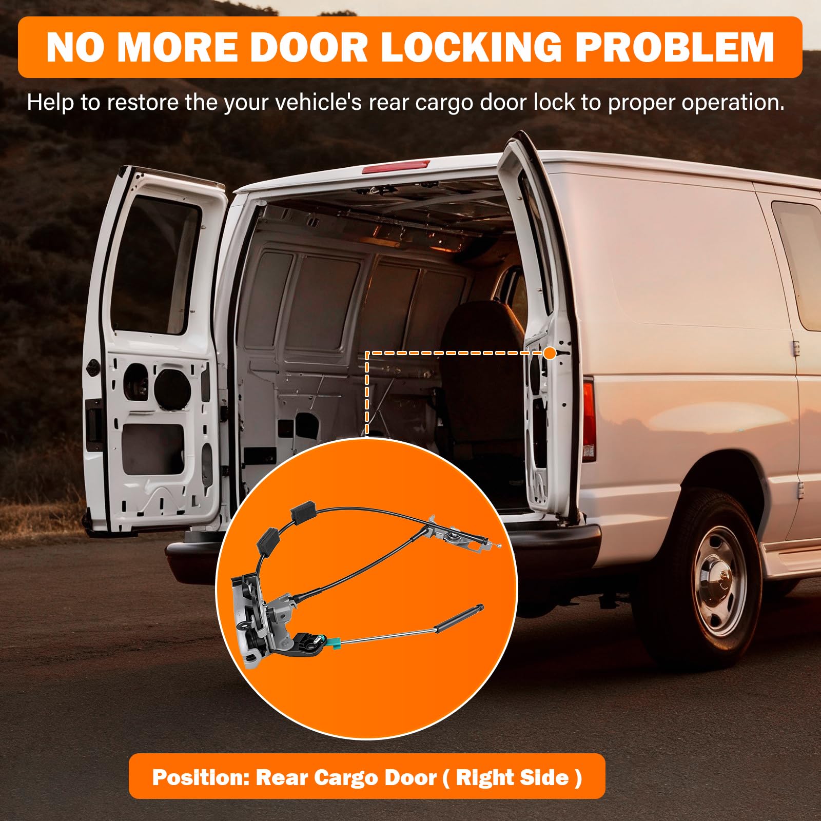 Yinlowa latch mounted on van door demonstrating proper installation and restored function