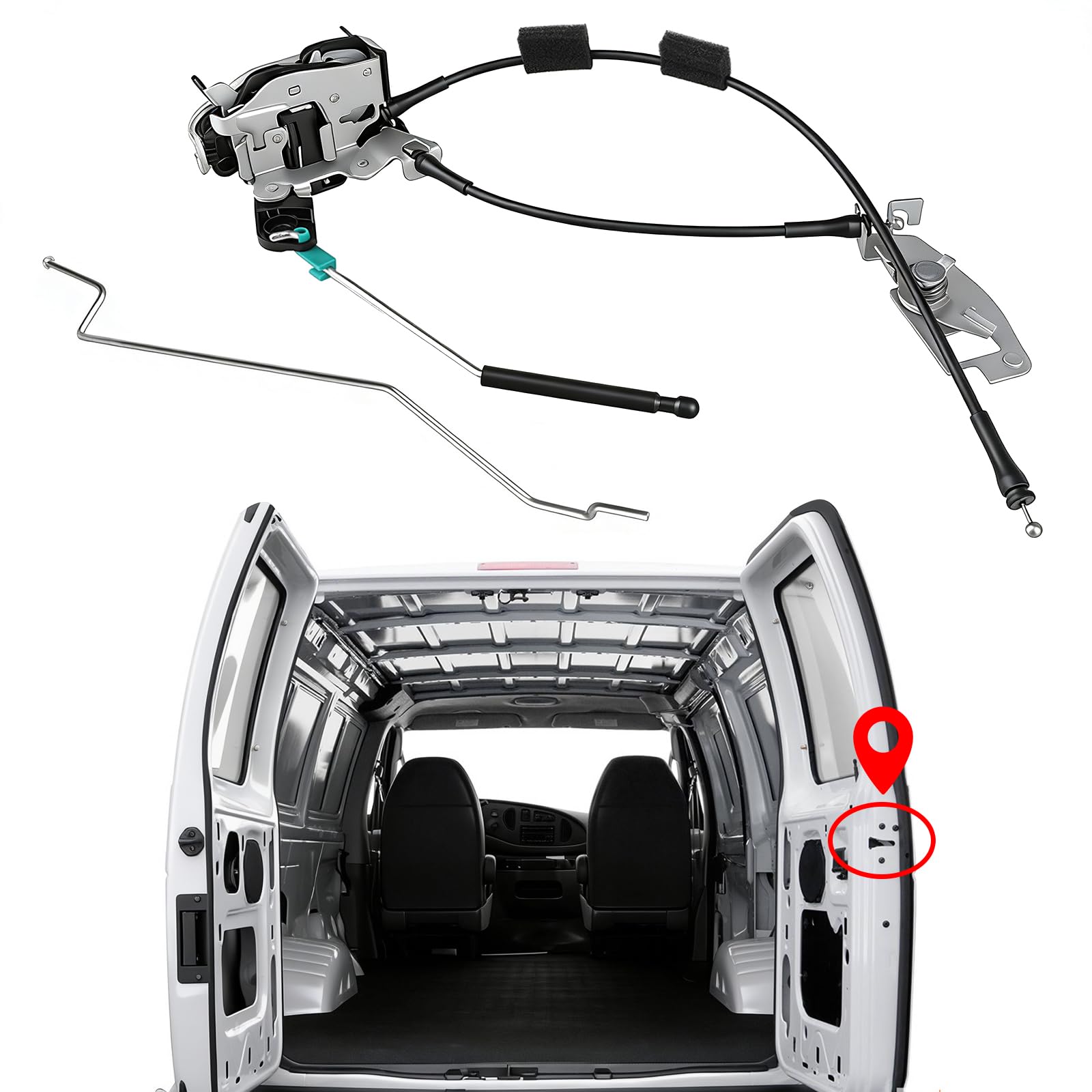 Yinlowa front view of rear right latch showing exact replacement fit and durability