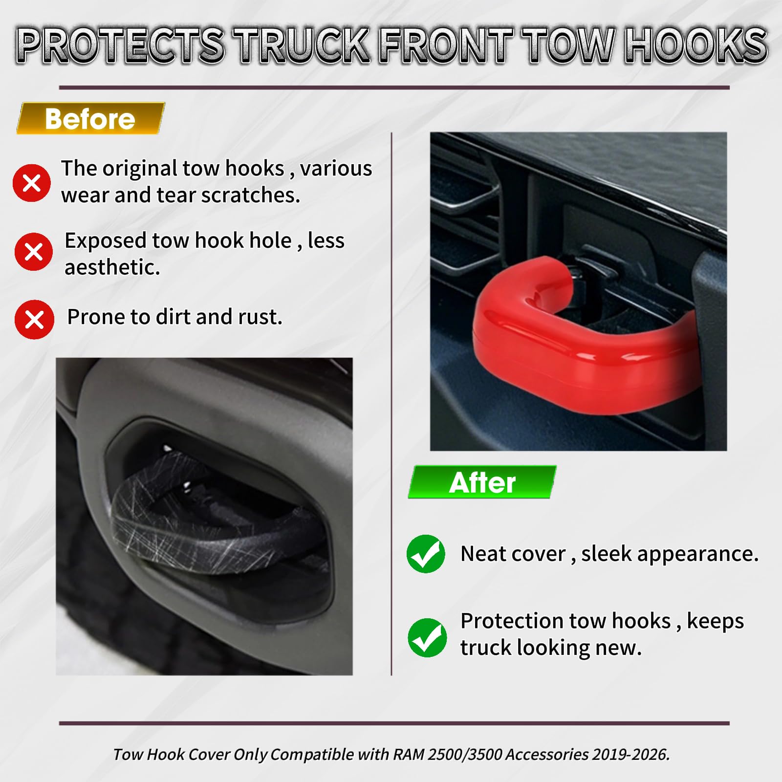 Yinnianets installed on RAM 2500 bumper for protected hooks