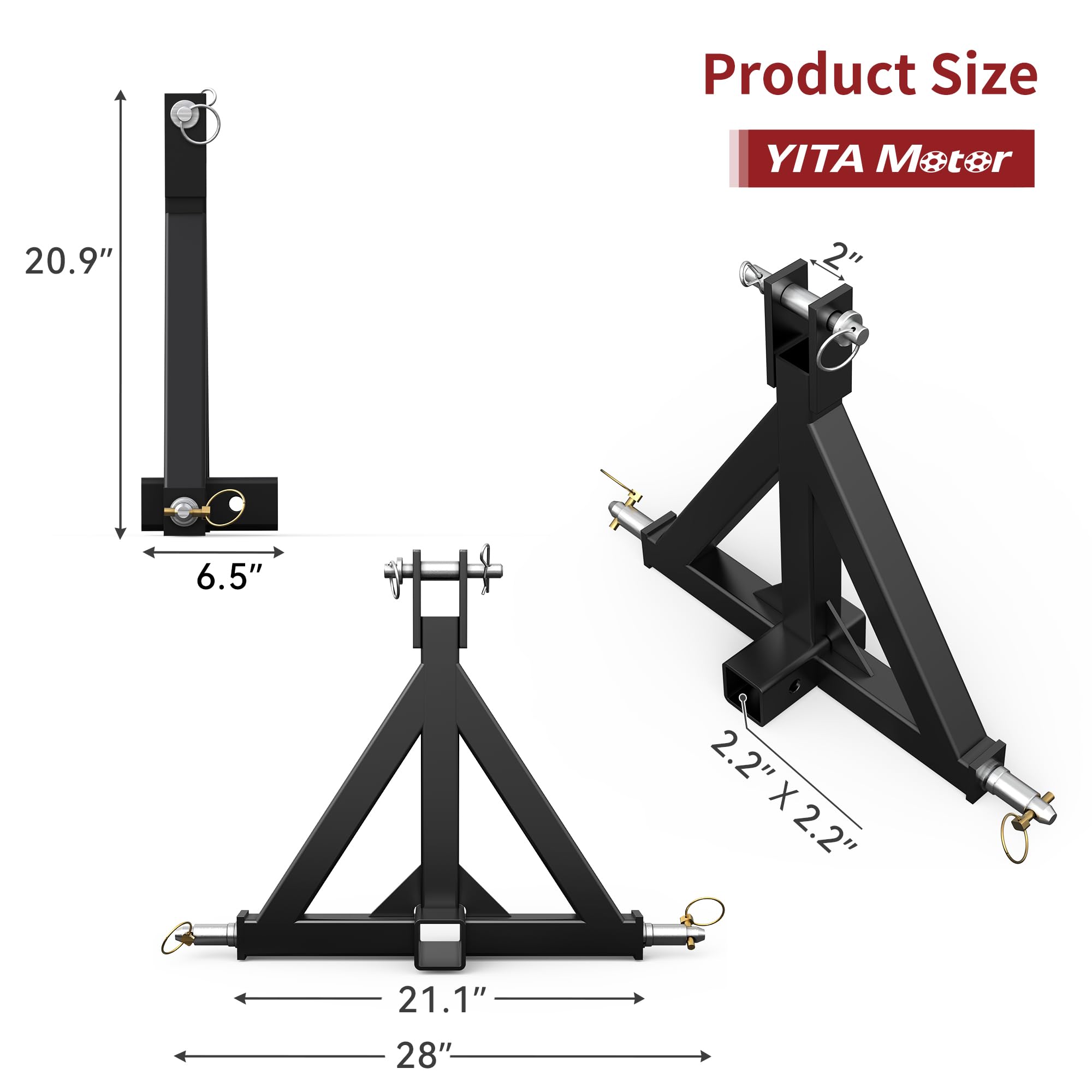 YITAMOTOR size comparison with ruler showing scale for fit verification