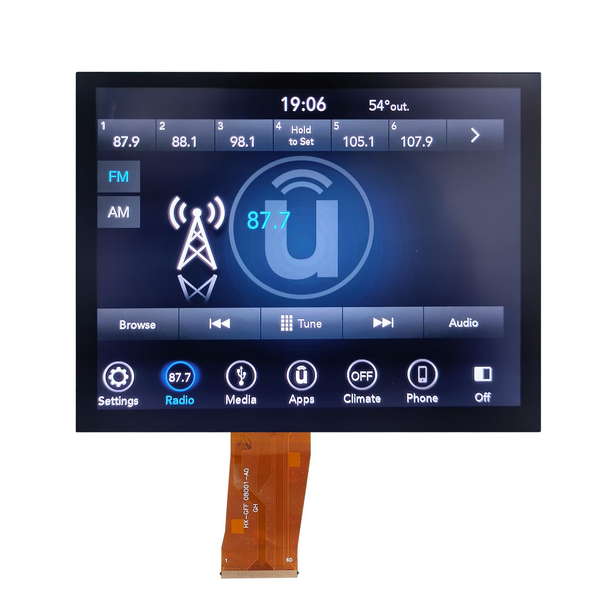 Yitrust front panel view showing clear 8.4-inch display and OEM fit