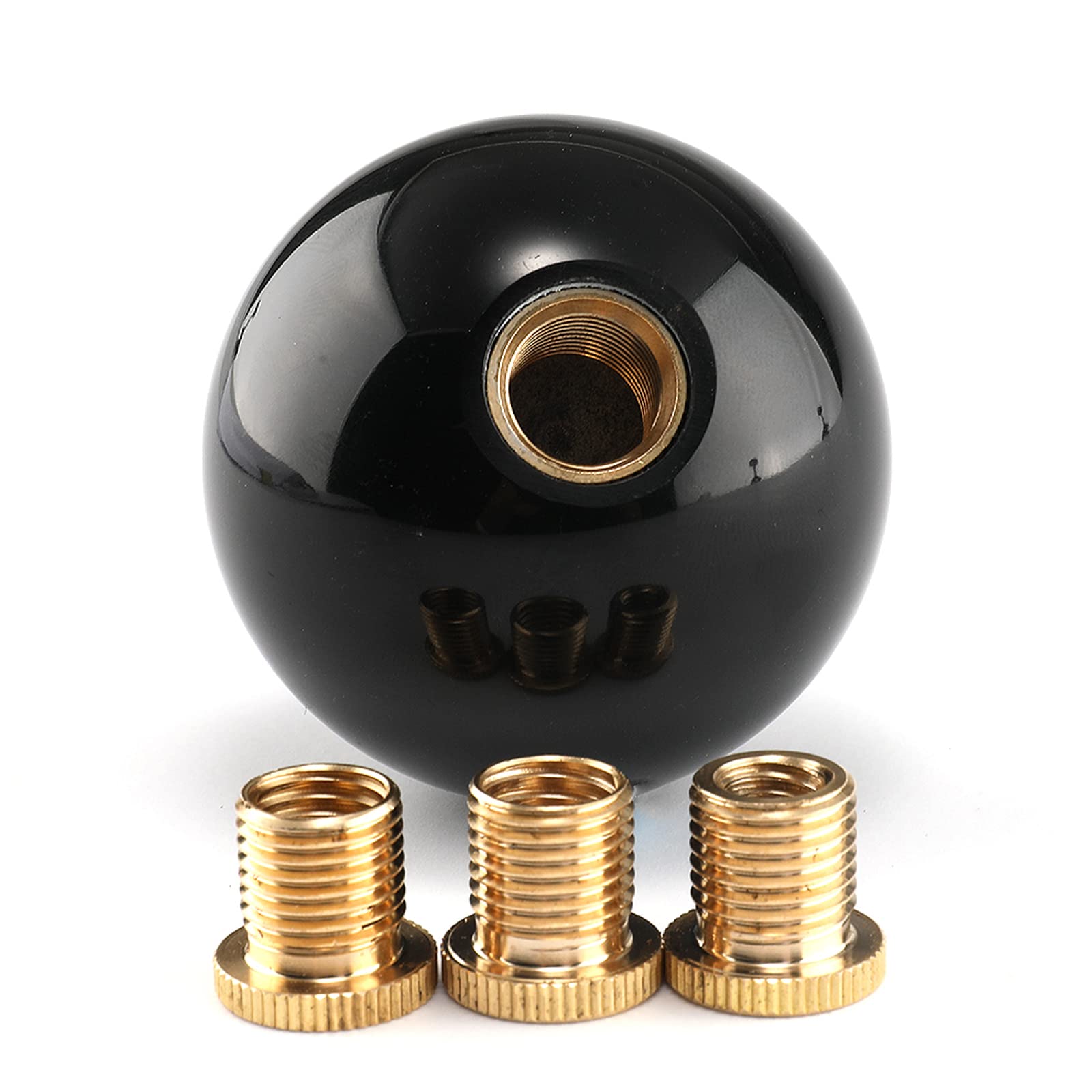 YIUIY front view of pure black shift knob shows sleek finish and improved cockpit look