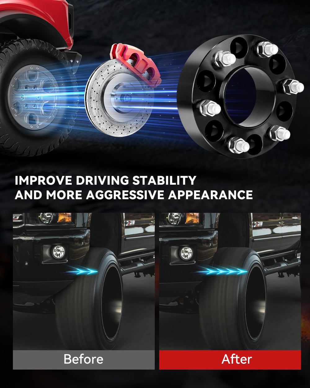YIZBAP with Silverado wheel installed demonstrating cross-compatibility
