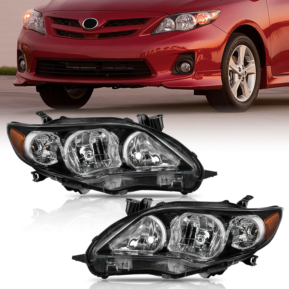 YLT AUTO front view of black headlight assembly showing clean finish and fitment benefits