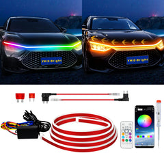 YM E-Bright front view of hood LED strip showing full product and benefit of visibility