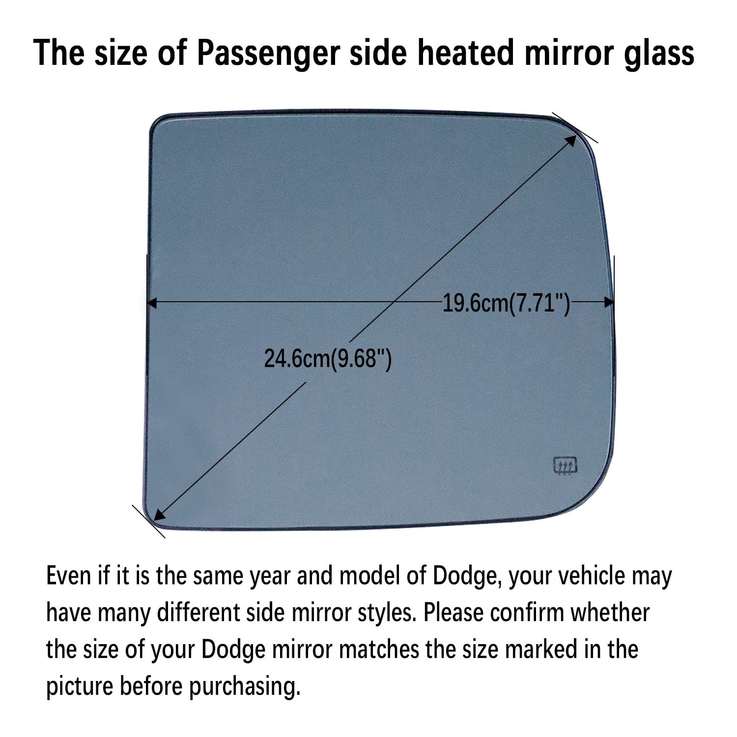 YMHHefy mirror glass snapped into backing plate ready for tool-free installation benefit