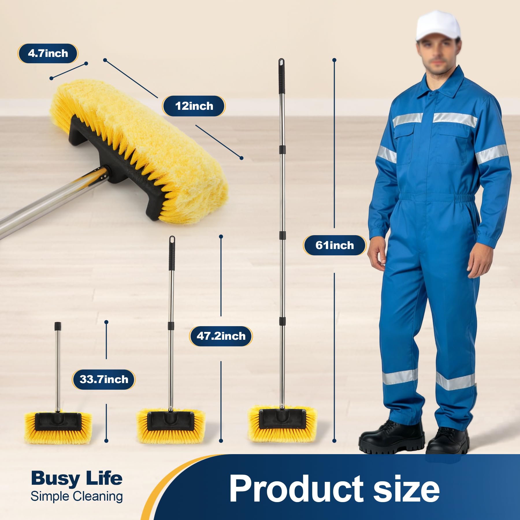 Yocada brush in use washing car roof illustrating safer high-reach cleaning