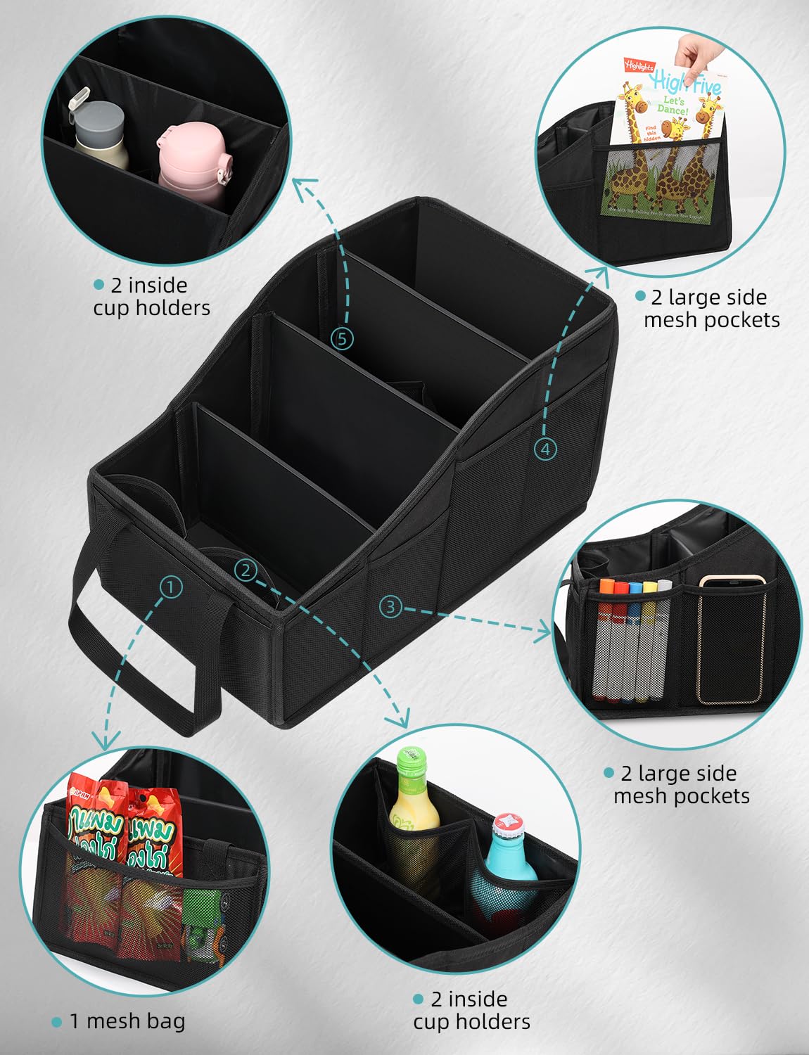 YOHOOLYO removable divider detail for customizable compartment layouts