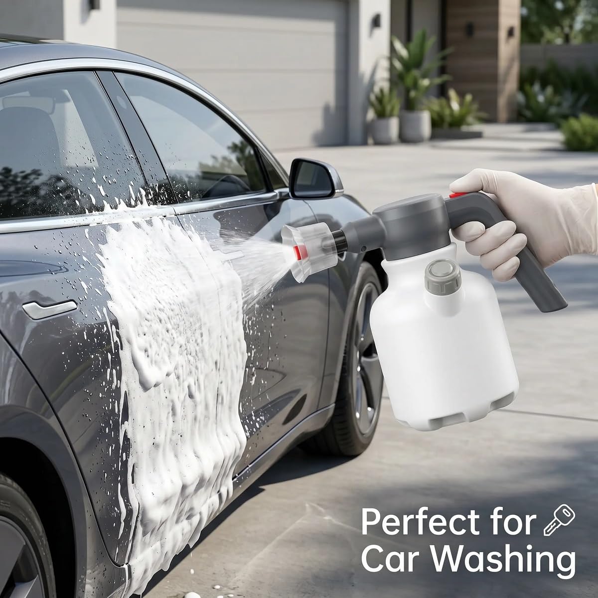 YoMeite sprayer in use washing a car for quicker, safer cleaning