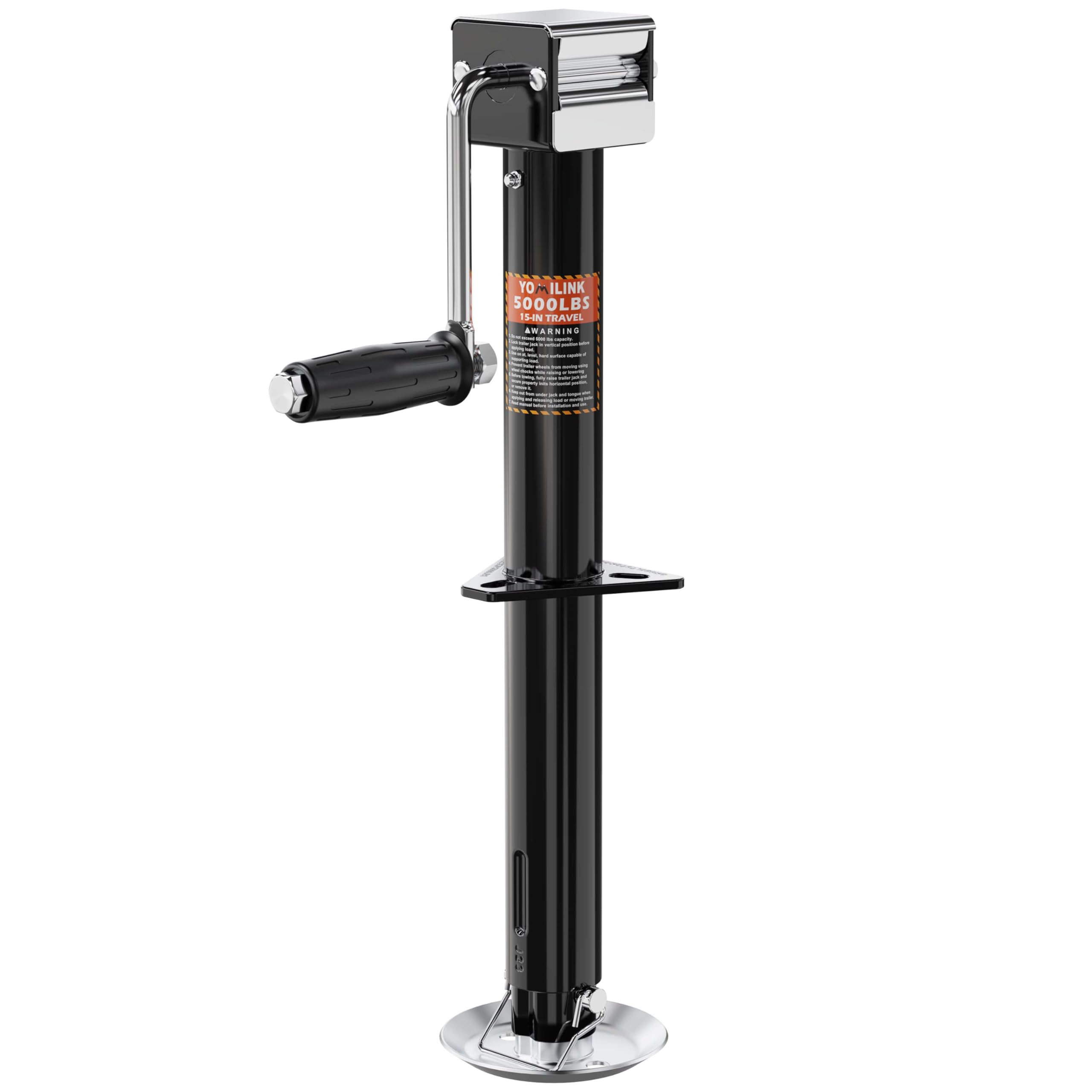 YOMILINK jack front view showing sturdy A-frame mount and lift benefit