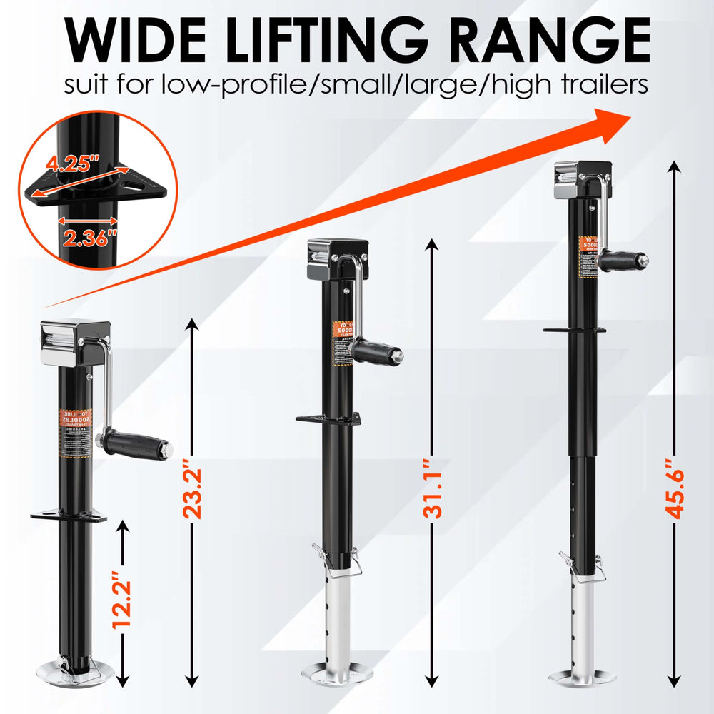 YOMILINK drop leg engaged beside trailer for fast stabilization benefit
