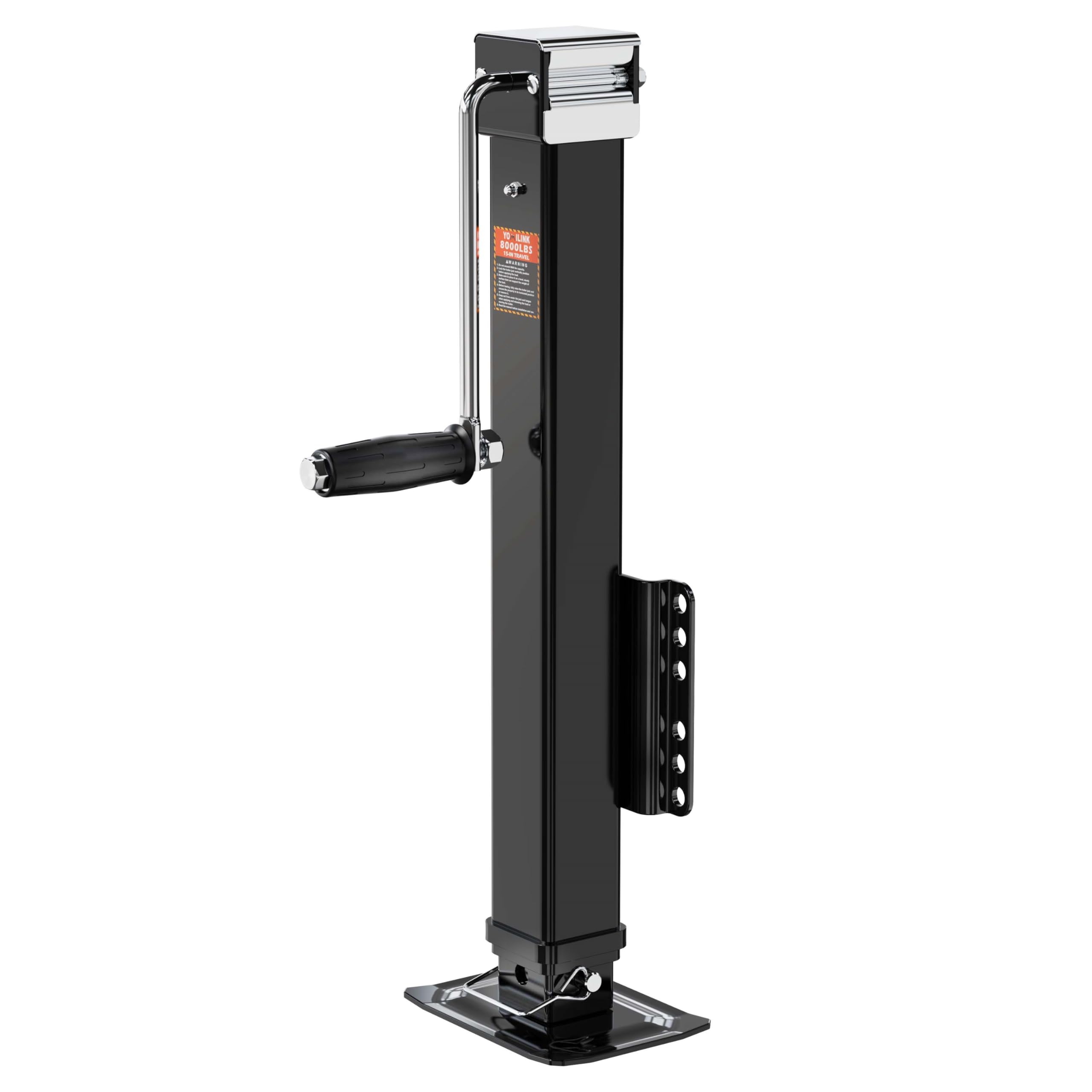 YOMILINK trailer jack front view showing robust construction and capacity benefit
