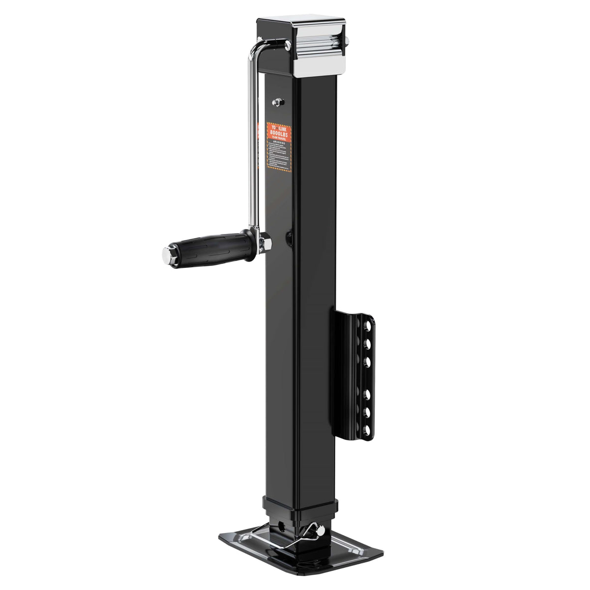 YOMILINK trailer jack front view showing robust construction and capacity benefit