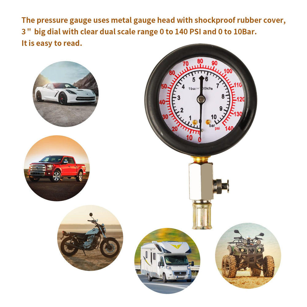 Yonligonju gauge connected in engine bay enabling accurate pressure checks