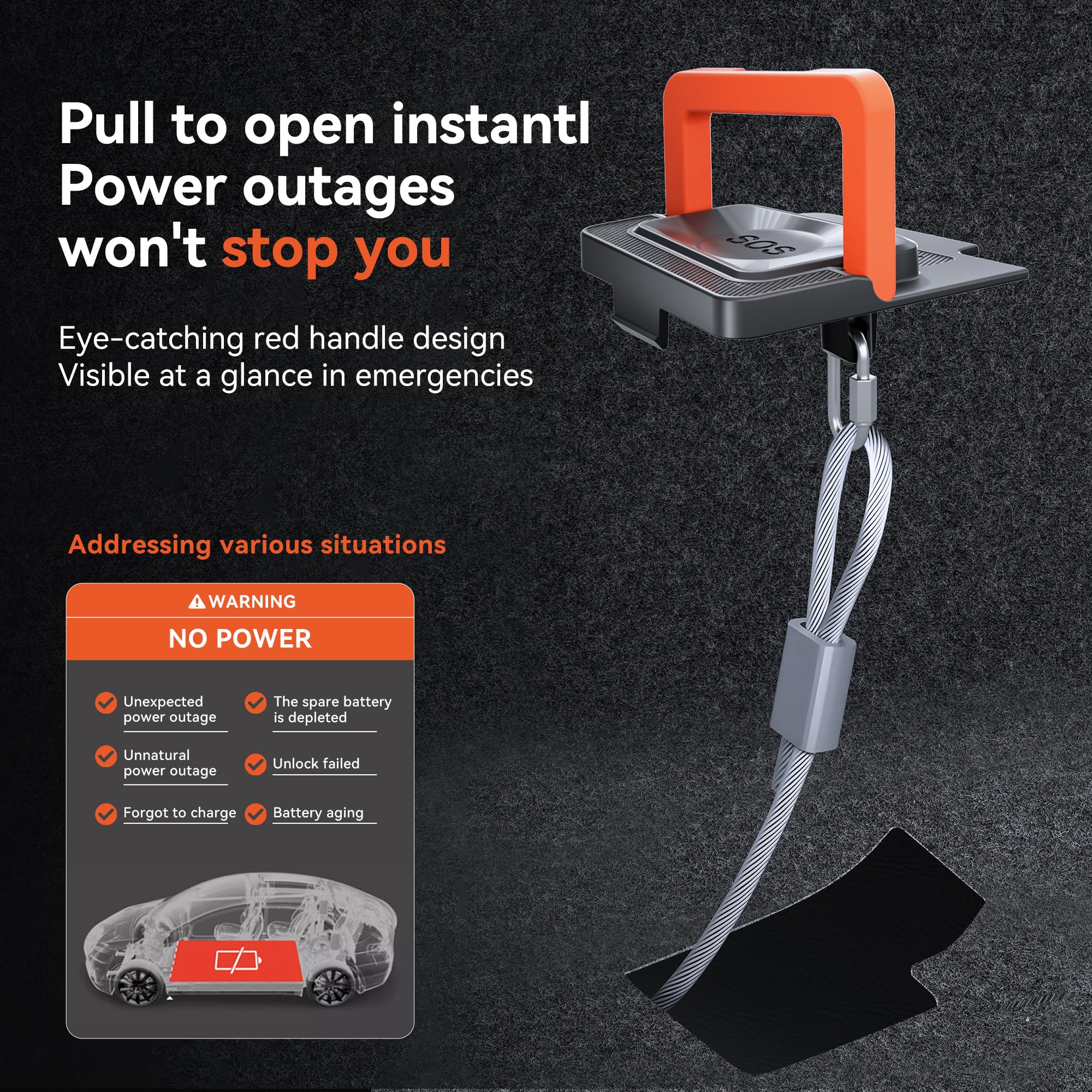YONZEE ergonomic hand grip in use enabling quick manual door release
