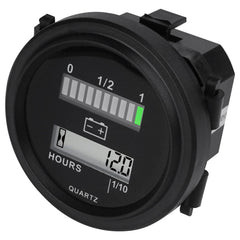 YOOREAL front panel gauge showing LED battery levels for quick checks