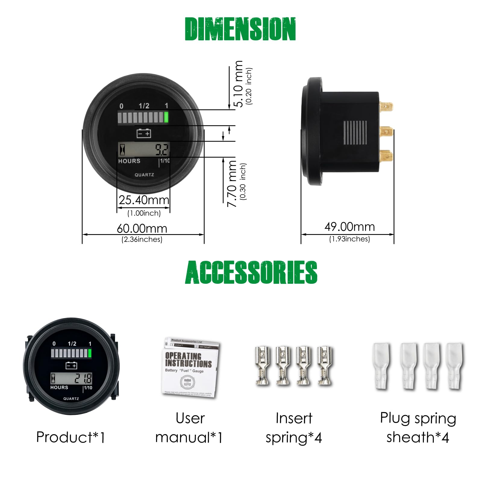 YOOREAL nighttime LED visibility illustrating readable lights in dark