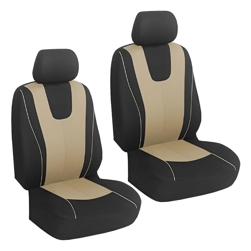 YoRise front seat covers packaging showing included pair and headrest covers, protects seats