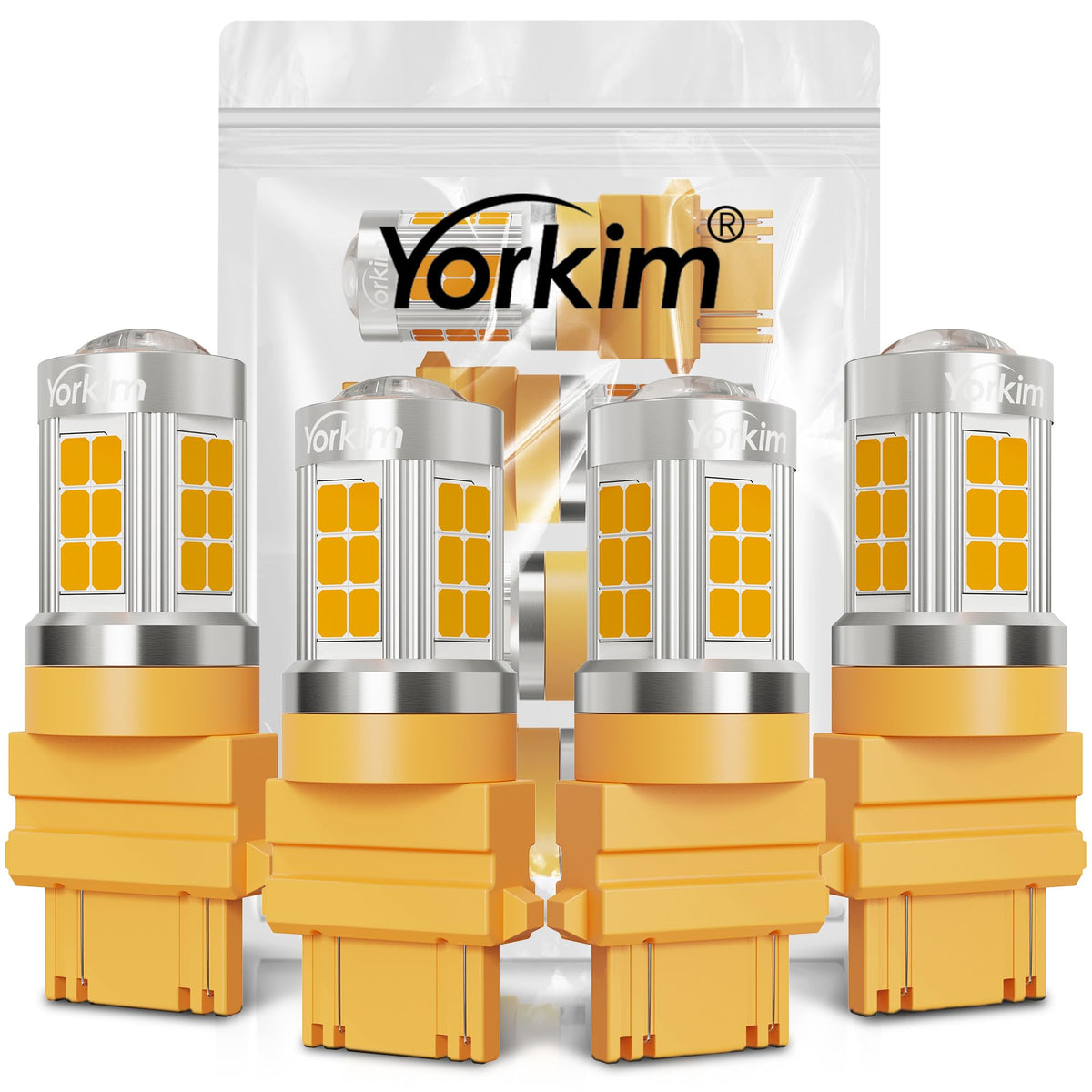 Yorkim 3157 front view pack of 4 showing bright amber signaling benefit