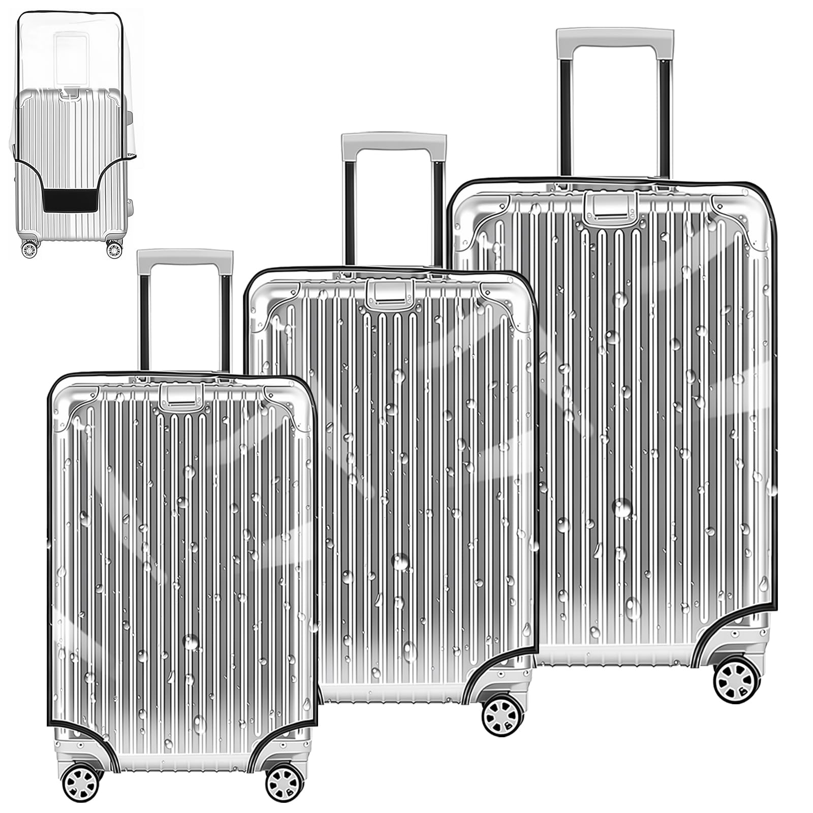 Yotako front view clear suitcase covers showing protection and visibility