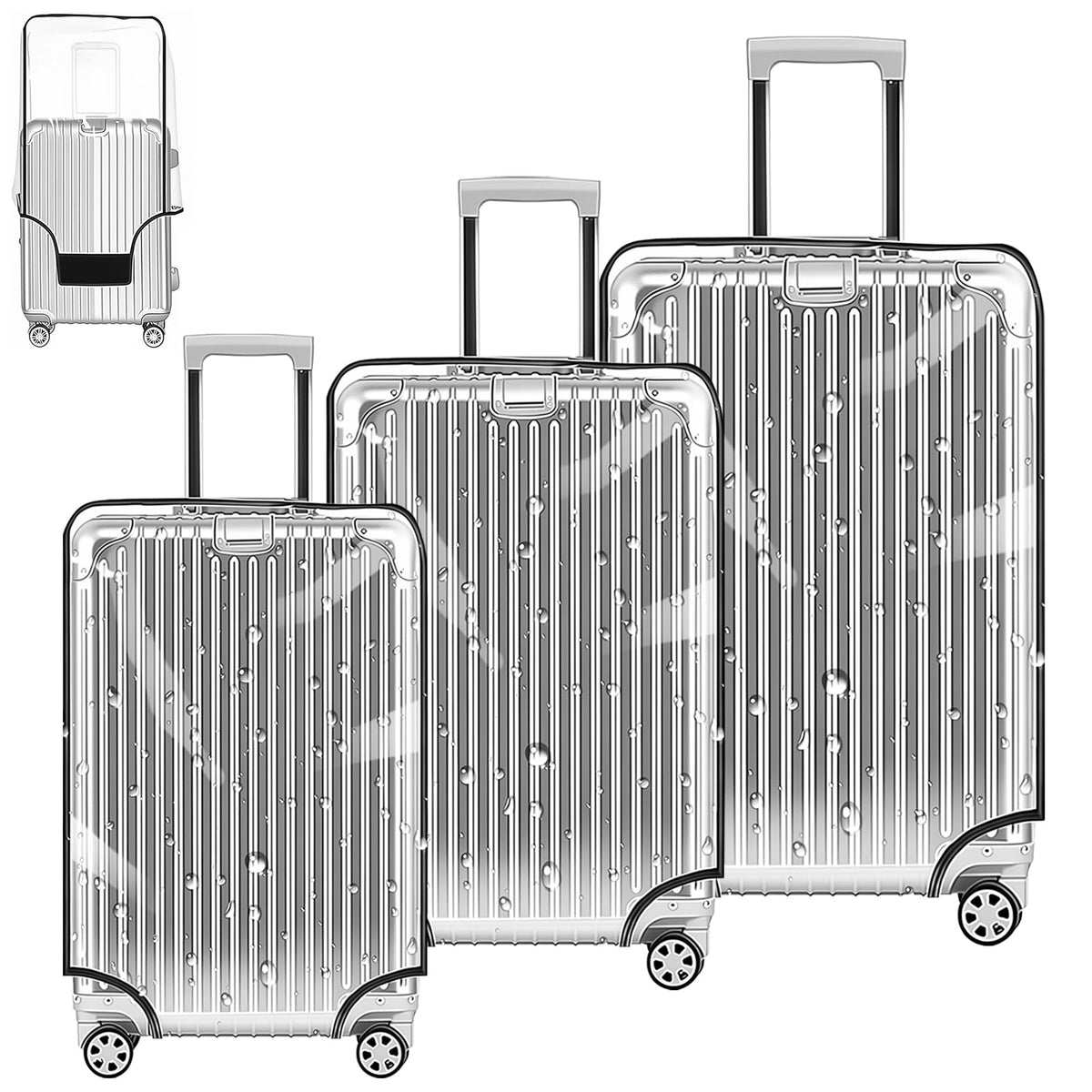 Yotako front view clear suitcase covers showing protection and visibility