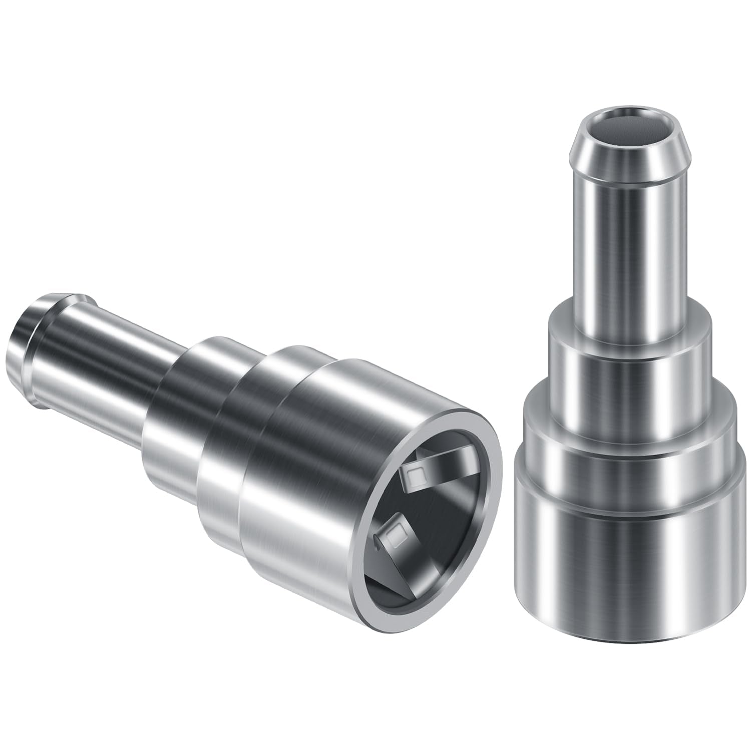 Yoursme connector attached to heater hose showing tight seal and leak control