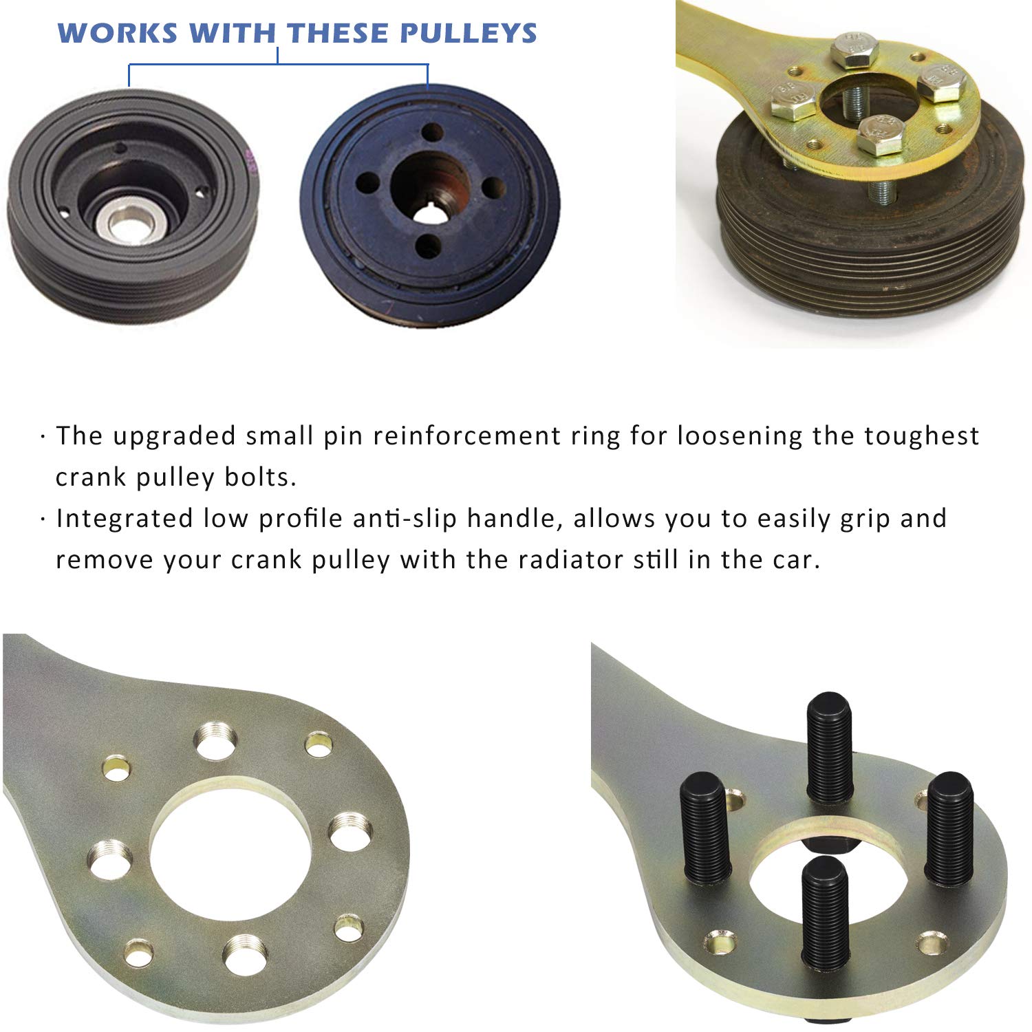 Yoursme removable pins set layout displayed for both Subaru pulley styles and quick swapping