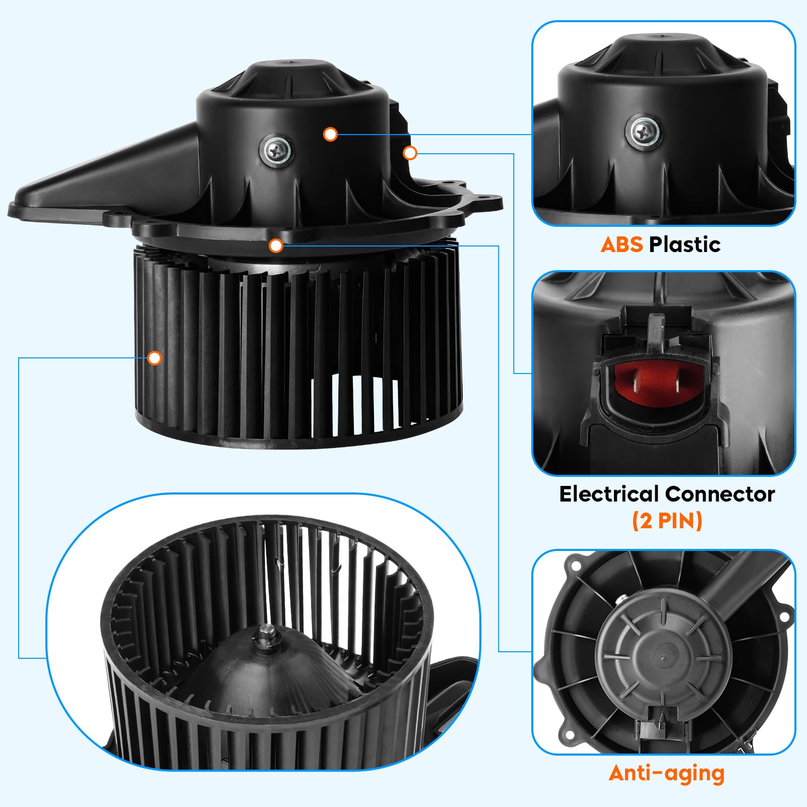 Youxmoto 700027 fan cage close-up highlighting balanced blades and quiet operation