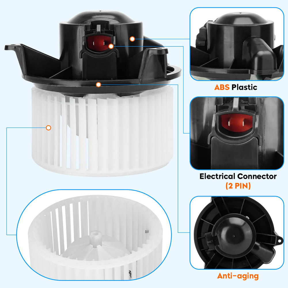 Youxmoto fan cage close-up illustrating balanced blades for quieter operation