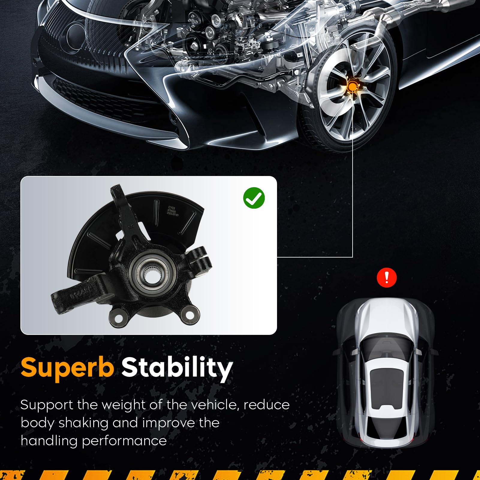 Youxmoto knuckle mounting bolt pattern showing easy-install benefit