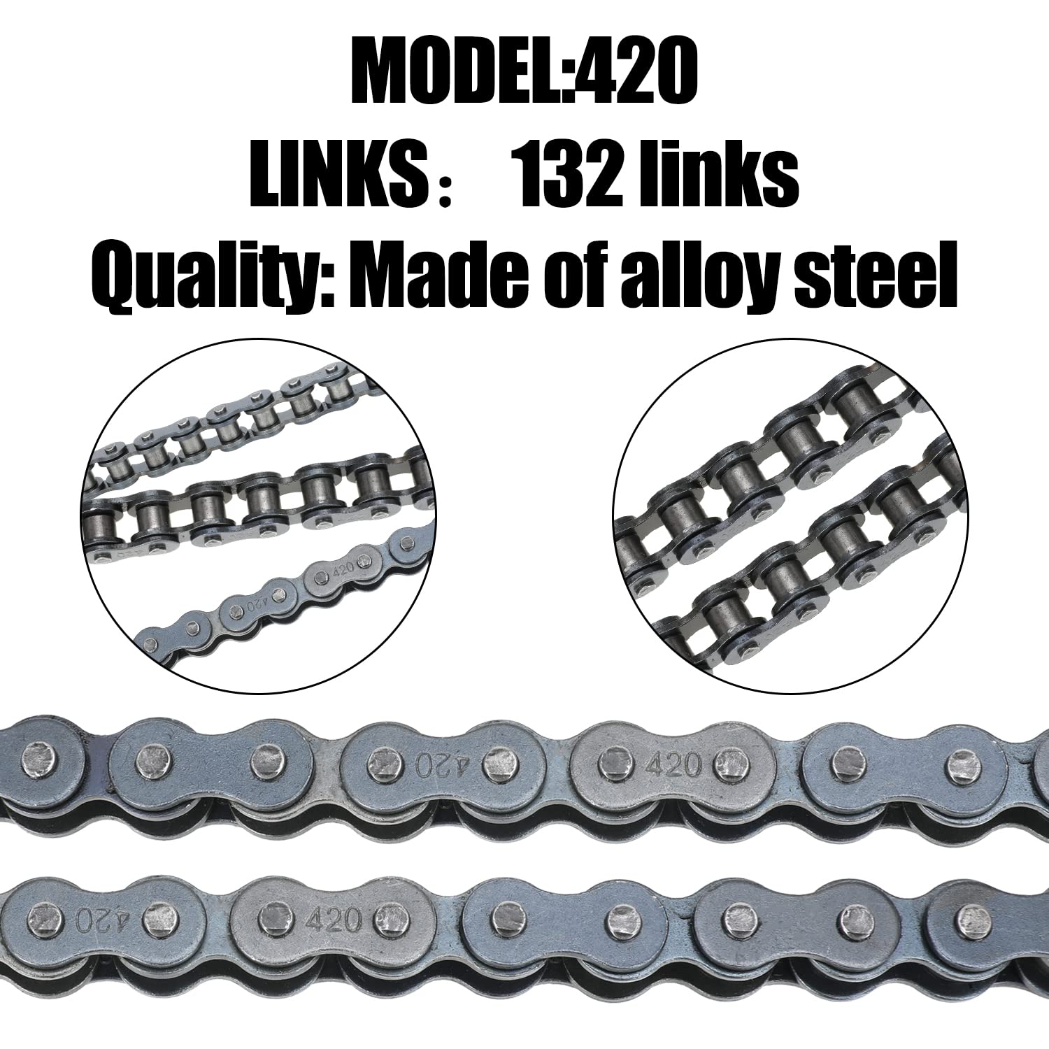 YOXUFA chain laid beside a ruler showing 59-inch total length for accurate sizing