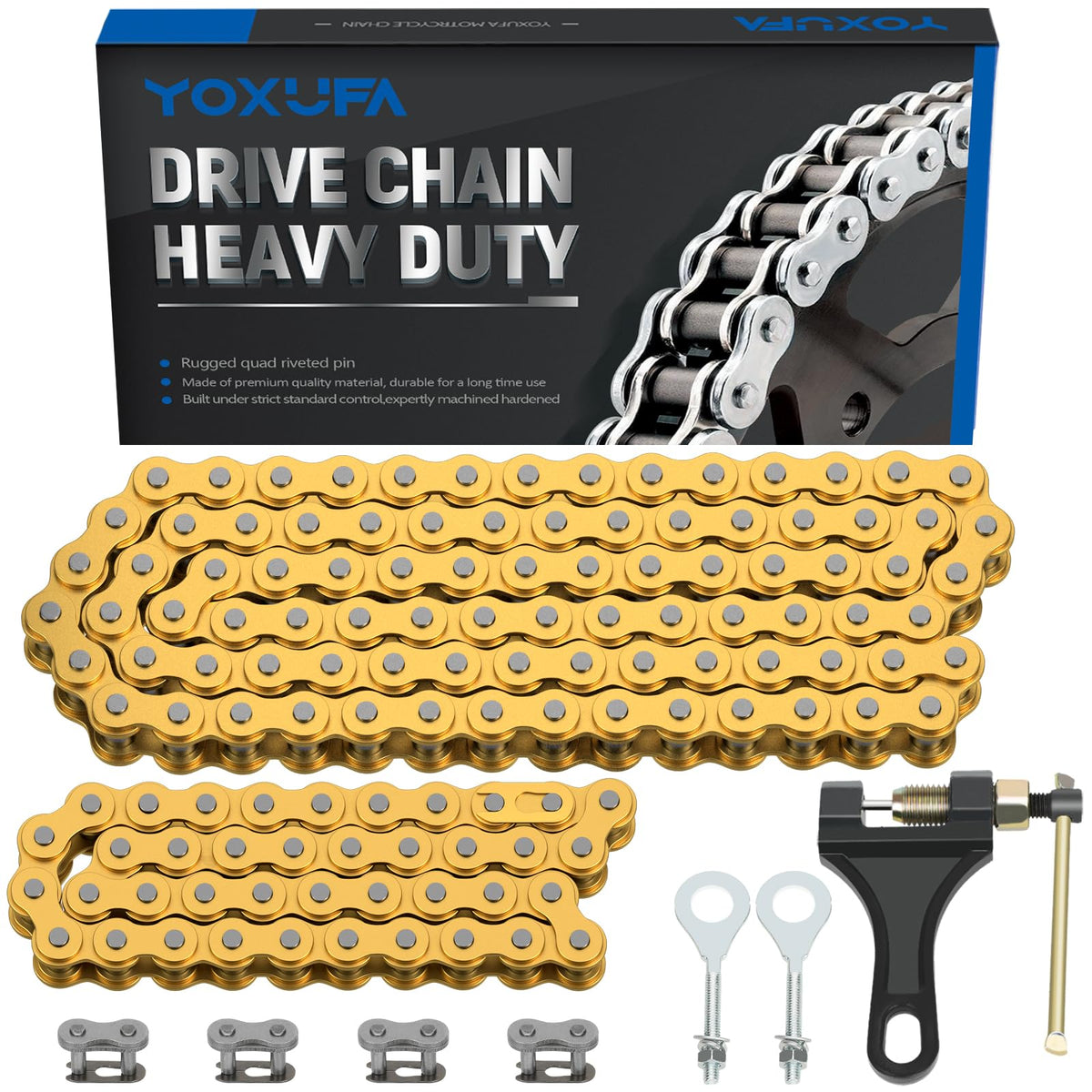 YOXUFA front packaging showing full 420 chain kit and benefits