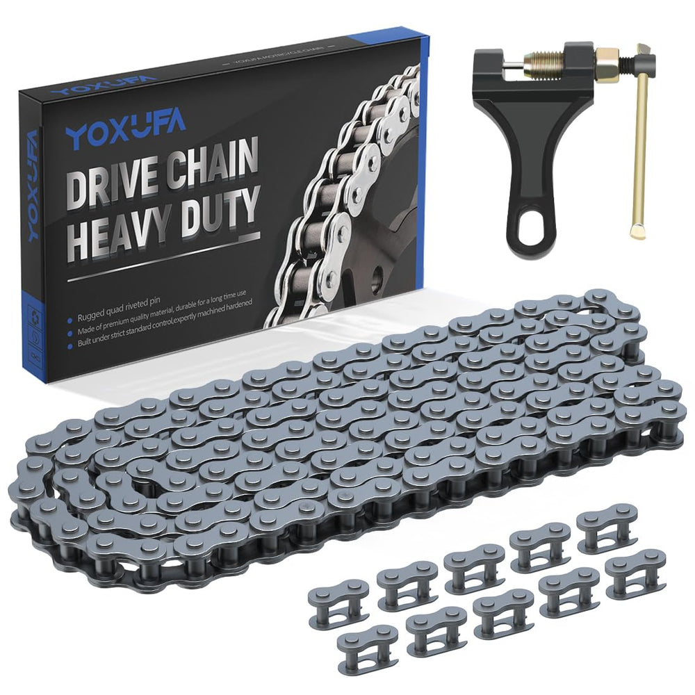 YOXUFA front packaging showing full 132-link chain kit and included tools