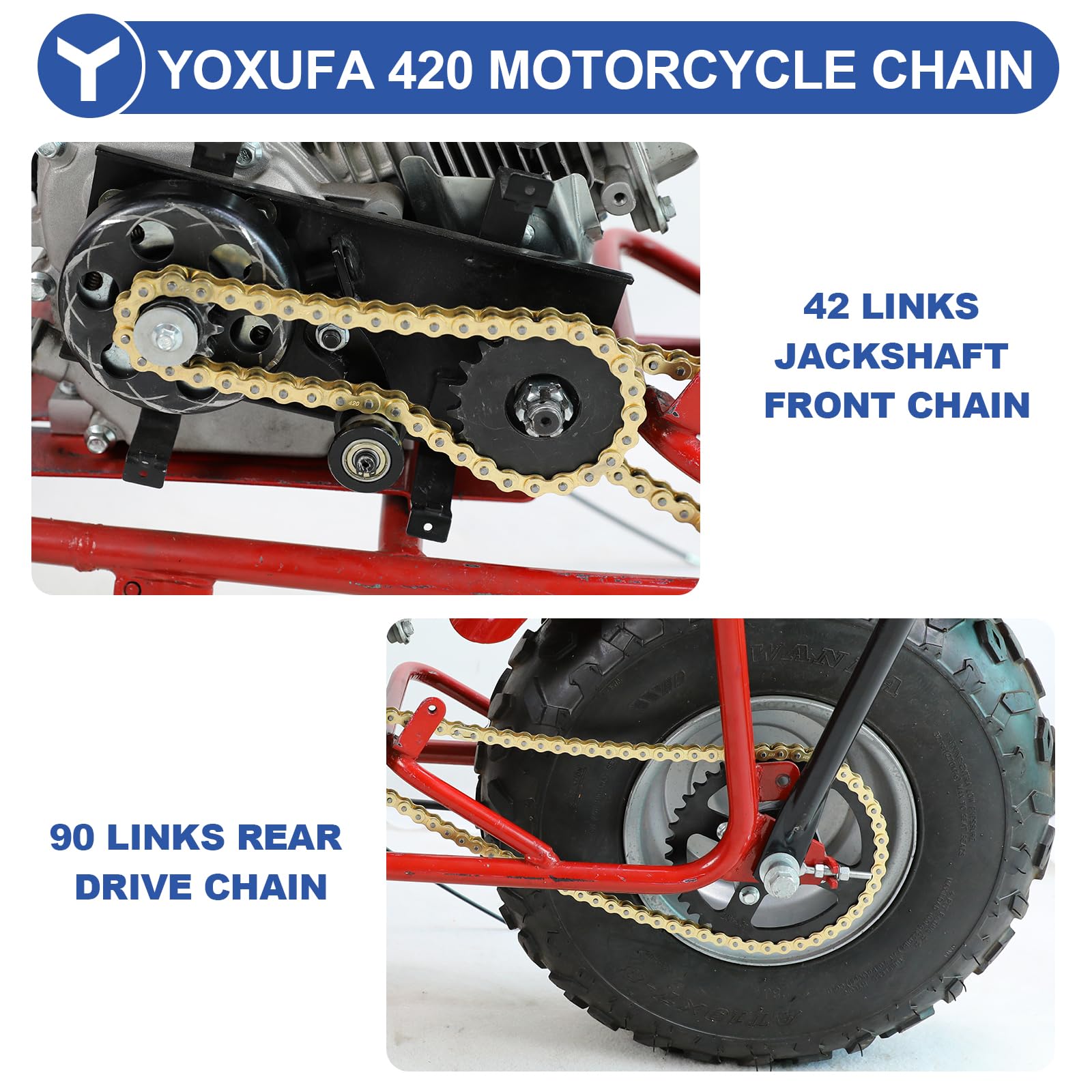 YOXUFA gold chain close-up highlighting durable forged links