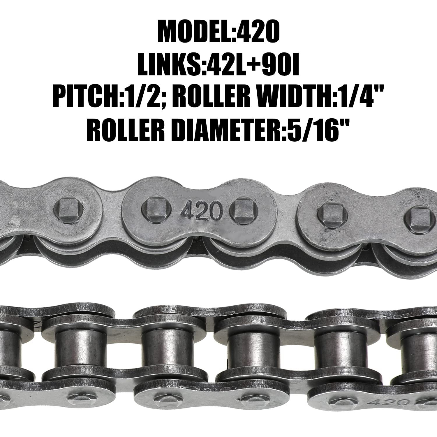 YOXUFA rear drive chain installed on mini bike demonstrating improved power transfer