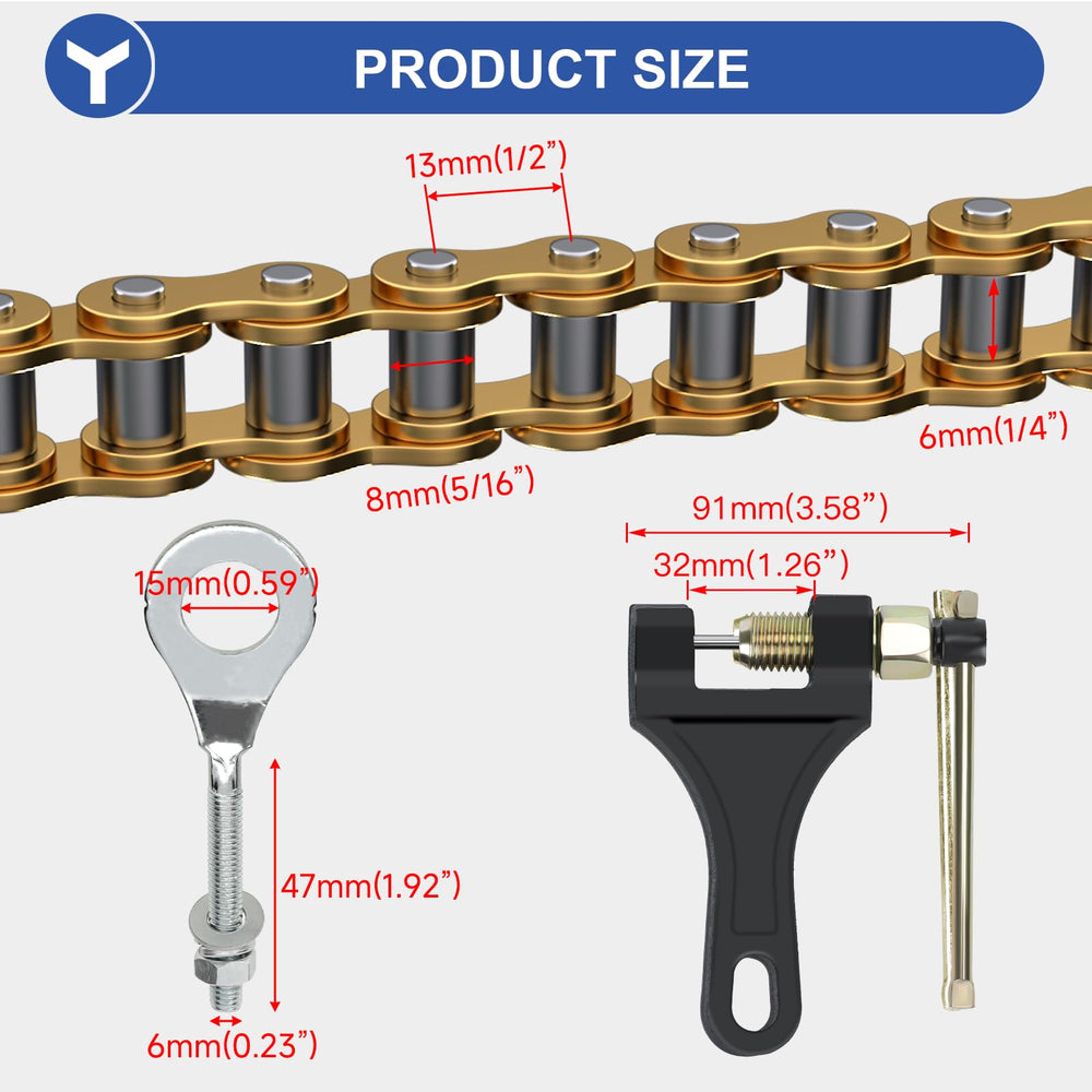 YOXUFA 90-link rear drive chain laid out for easy inspection benefit