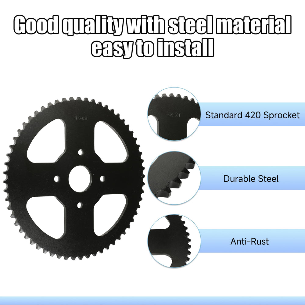 YOXUFA side profile of 60T sprocket illustrating tooth profile for better torque