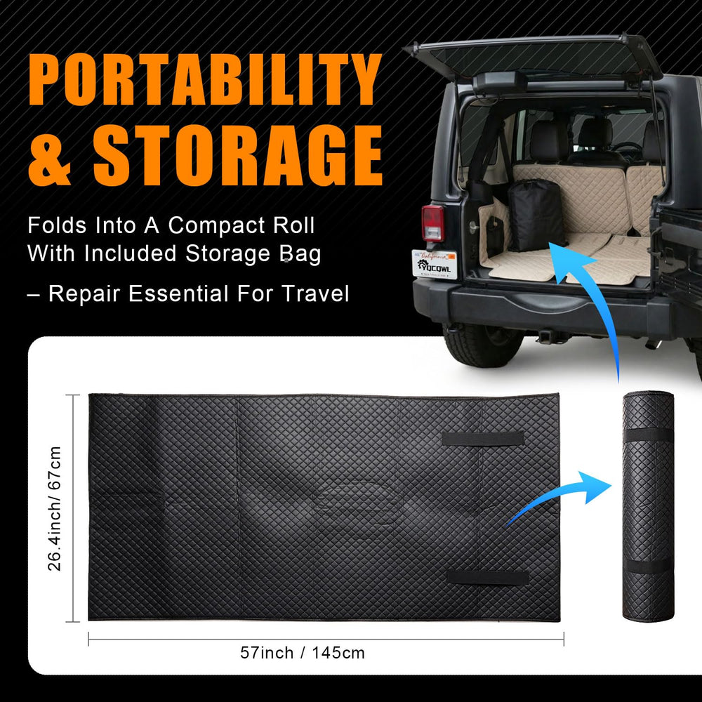YQCQWL mat placed under car demonstrating quick access benefit