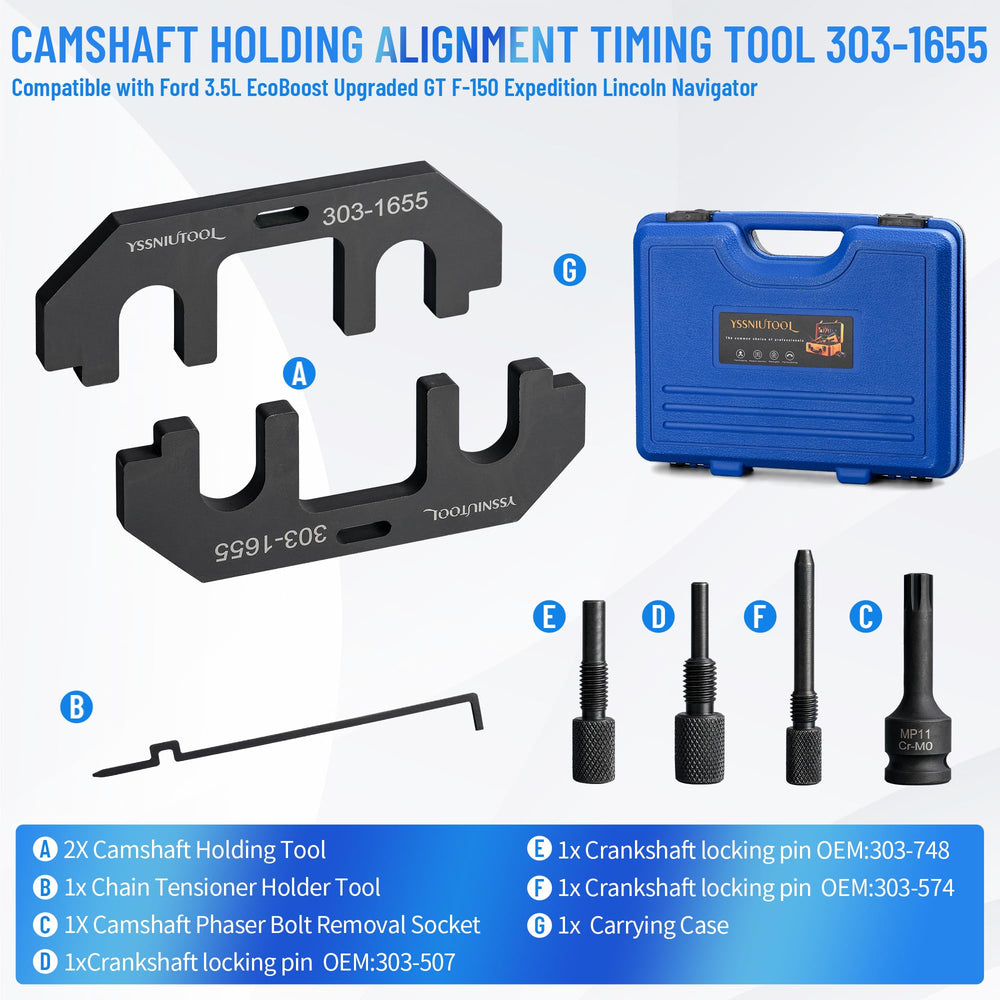YSSNIUTOOL camshaft holding pins close-up highlighting precise fit and durability
