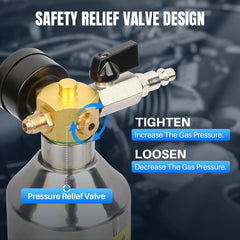 YUANRI pressure relief valve detail showing adjustable safety control