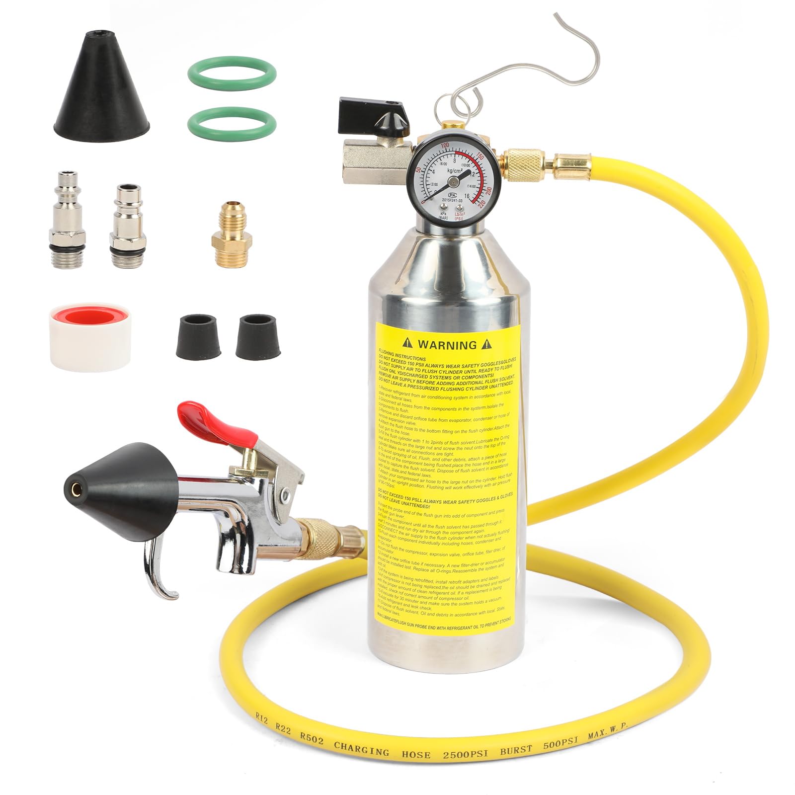 YUANRI stainless steel canister front view showing durable construction and capacity