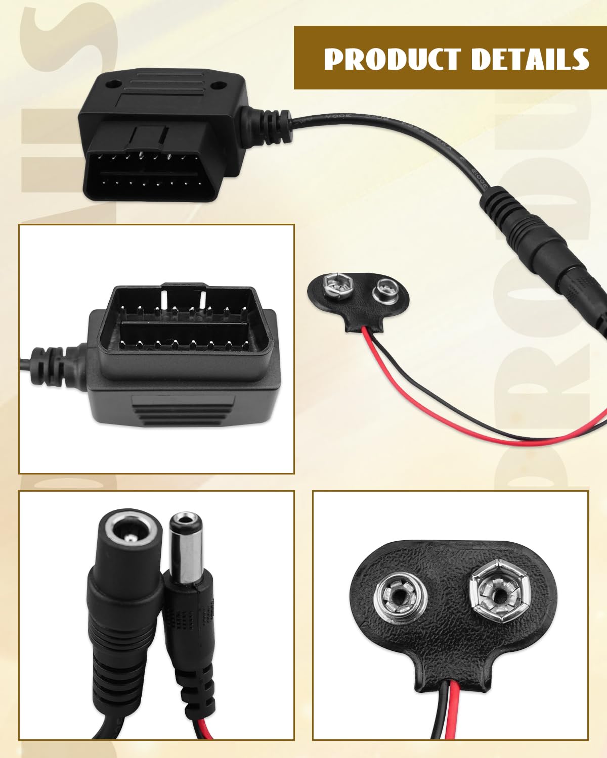 YUANTUO product label and specs highlighting compatibility with OBD-II 16-pin benefit