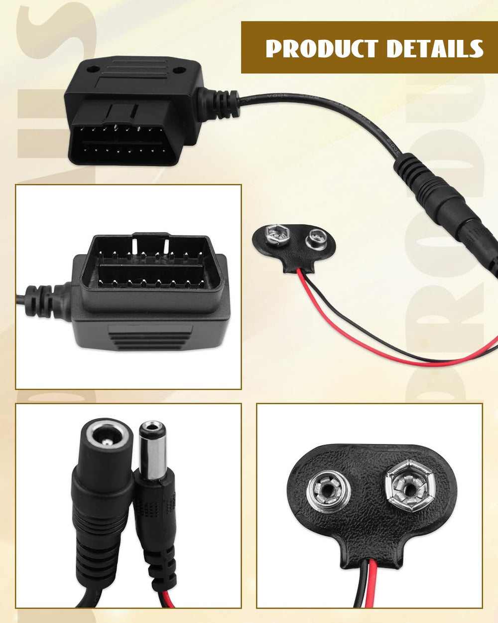 YUANTUO product label and specs highlighting compatibility with OBD-II 16-pin benefit