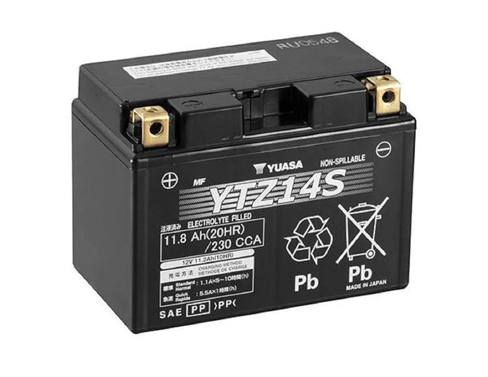 Yuasa YUAM72Z14 terminal close-up highlighting secure connections and reliability